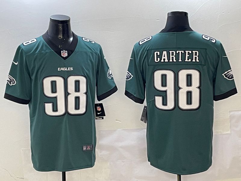 Men Philadelphia Eagles 98 Carter Green Second generation Nike 2025 Limited NFL Jersey style 1